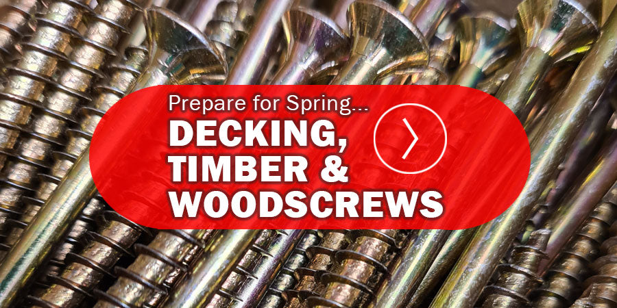 A growing range of decking, timber, and woodscrews from Fusion Fixings with a growing range available.