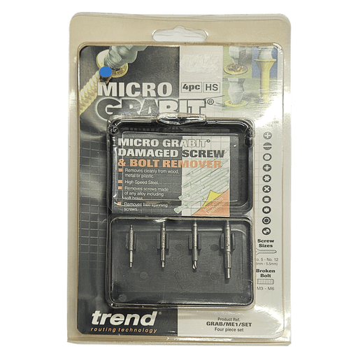 Trend Micro Grabit Damaged Screw Remover, Set 4 Piece (GRAB/ME1/SET) - Clearance