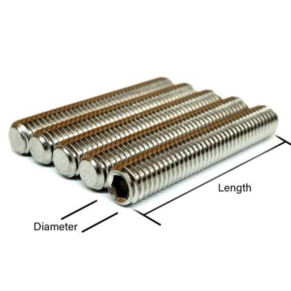 M3.5 x 4mm Socket Cup Point Grub Screw A2 Stainless DIN 916