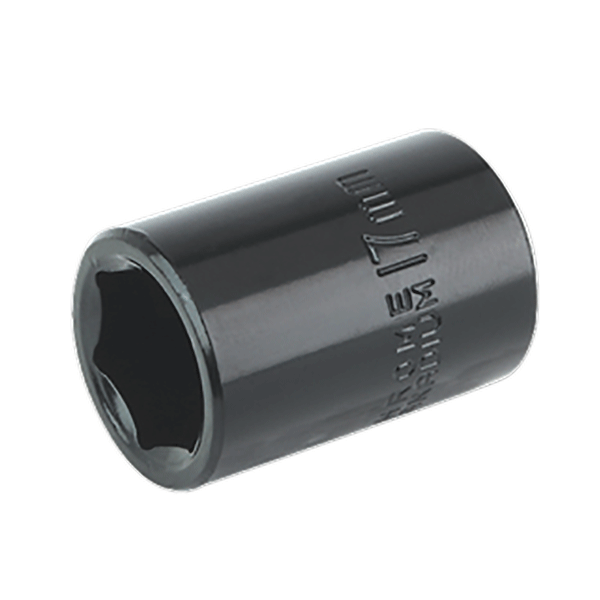 Product photography for 17mm Sealey WallDrive Impact Socket, 1/2” Square Drive (IS1217) part of a growing range from Fusion Fixings