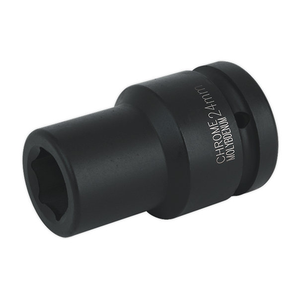 Product photography for 24mm Sealey Deep WallDrive Impact Socket Bit, 1” Square Drive (IS124D)