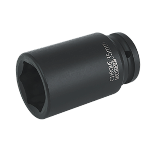 Product photography for 35mm Sealey Deep WallDrive Impact Socket Bit, 3/4” Square Drive (IS3435D) part of an expanding range for Fusion Fixings