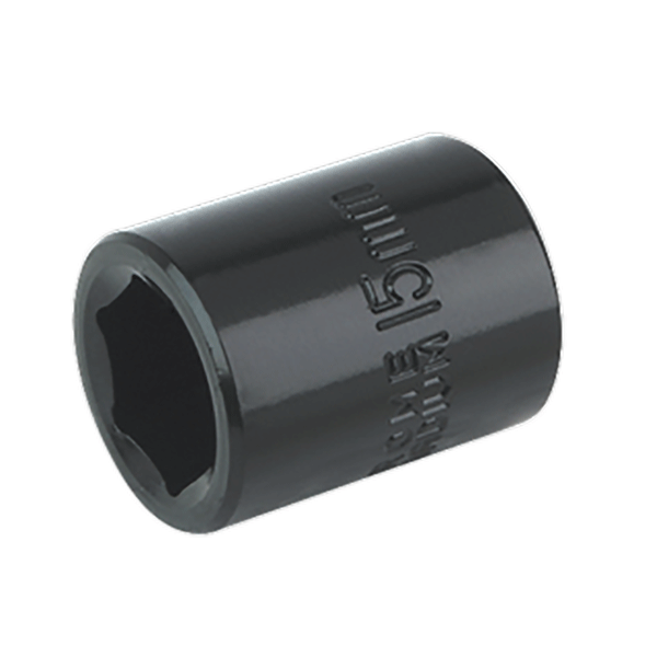 Product photography for 15mm Sealey WallDrive Impact Socket, 3/8” Square Drive, (IS3815)