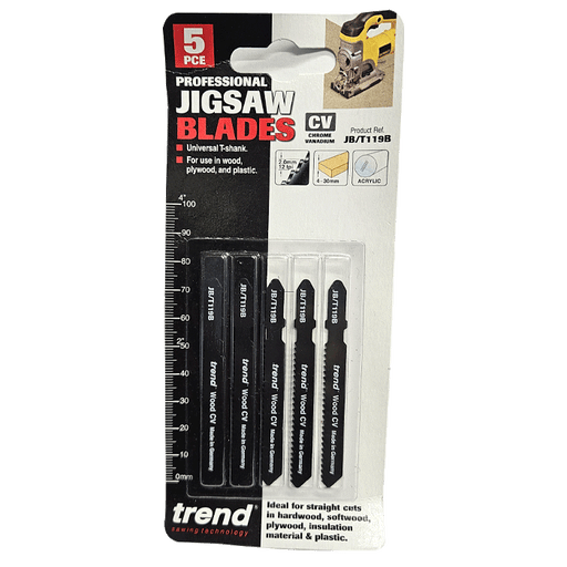 Trend Jigsaw Blades, 75 x 2.0mm, CV, 5 Pack (JB/T119B) - Clearance