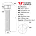Size guide for the M10 x 35mm Carriage bolt (Coach Bolt) A2 Stainless Steel DIN 603