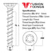 Size guide for the M10 (12mm) x 75mm Countersunk Ankerbolt, Concrete Bolt, Torx (T50) Grade 8.8 BZP