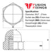 M27 Hex Dome Nut, Metric, A2 (304) Stainless Steel, DIN 1587