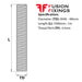 Size guide for the M48 x 1000mm Threaded Bar (studding) BZP Grade 8.8 High Tensile Steel DIN 976-1