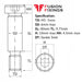 Size guide for the M5 (6mm) x 80mm Socket Cap Shoulder Screws, Self Colour, Grade 12.9 ISO 7379