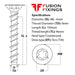 Size guide for the M6 (8mm) x 100mm Countersunk Ankerbolt, Concrete Bolt, Torx (T30) Grade 8.8 BZP