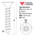 Size guide for the 6mm (No.12) x 40mm Pozi Countersunk Full-Thread Chippy Wood Screws, A2 (304) Stainless Steel
