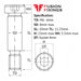 Size guide for teh M6 (8mm) x 20mm Socket Cap Shoulder Screws, Self-Colour, Grade 12.9, ISO 7379