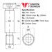 Size guide for the M8 (10mm) x 20mm Socket Cap Shoulder Screws, Self-Colour, Grade 12.9, ISO 7379
