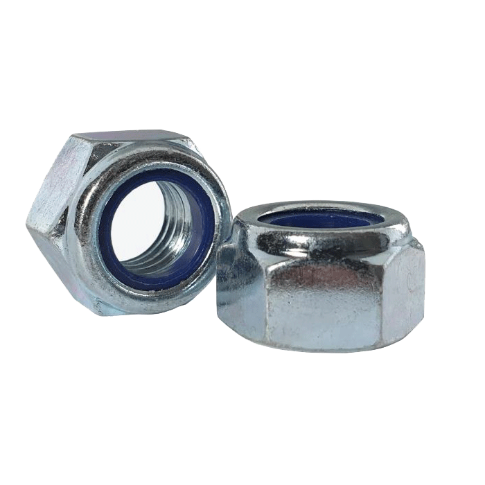 M14 x 1.5mm Metric Fine Nyloc Nut, BZP, DIN 985