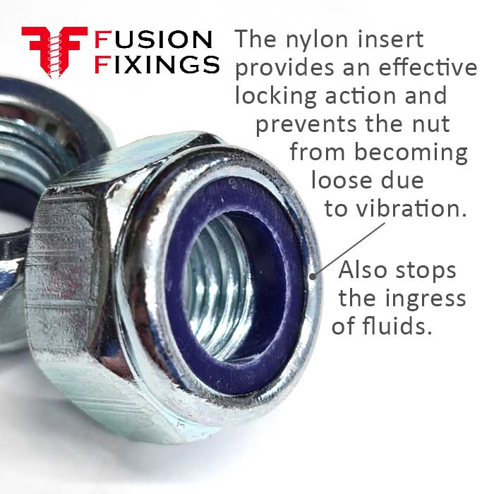 Info guide for M4 Nyloc Nut, (Nylon Insert Nut) T Type, BZP Grade 6, DIN 985