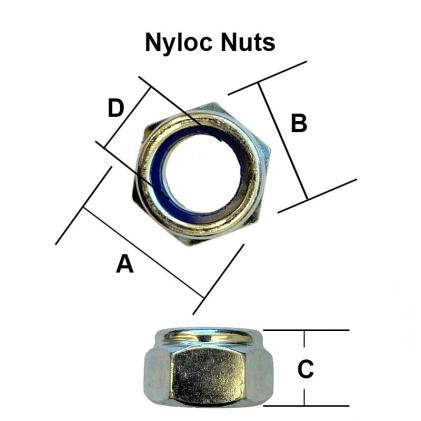 M8 Nyloc Nut A2 Stainless Steel T Type DIN 985