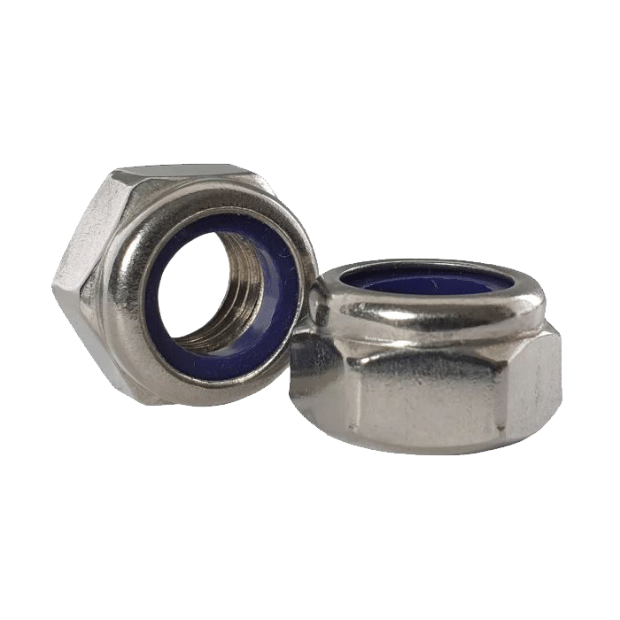 M22 Nyloc Nut (Nylon Insert Nut) T Type, A4 Stainless Steel DIN 985
