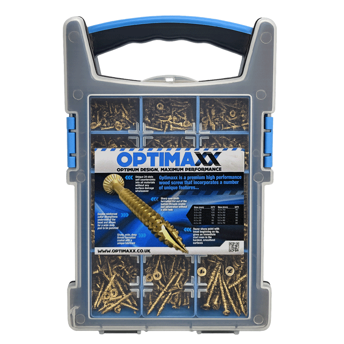OPTIMAXX Wood Screw Assorted Pack – 815 Pieces - Clearance