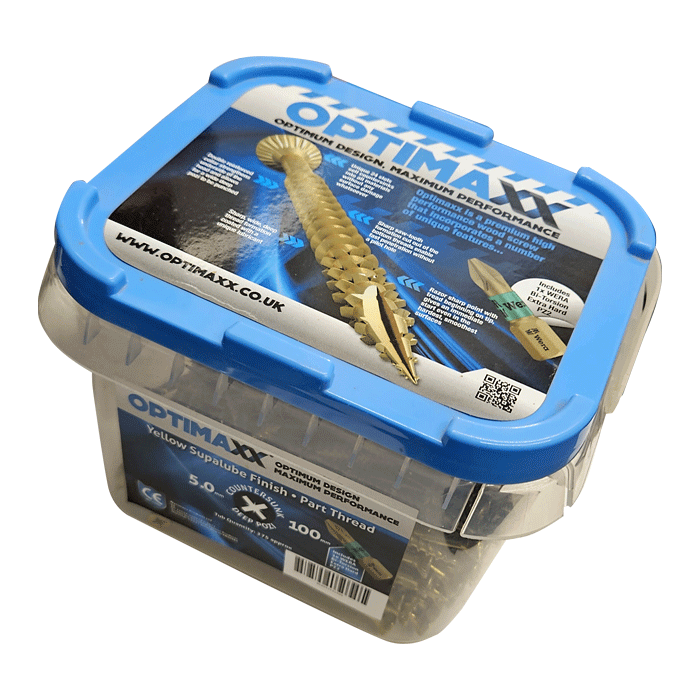 Optimaxx 5 x 100mm Multi-Purpose Wood Screws (Tub of 275) - Clearance