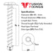 Size guide for the M5 (6mm) x 75mm Pan Head Ankerbolt, (T25) BZP Grade 8.8 steel