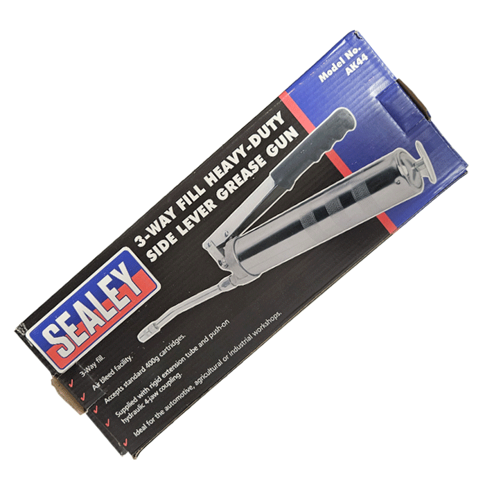 Sealey 3-Way Fill Heavy-Duty Side Lever Grease Gun (AK44) - Clearance