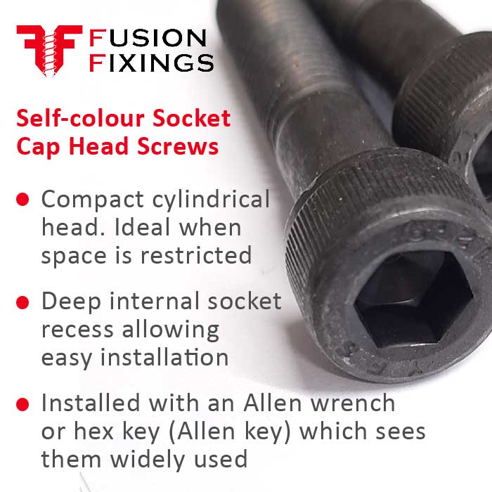 3/4 UNC x 2 1/2" Socket Cap Head Screw Self Colour BS 2470 Grade 12.9