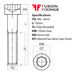 Size guide for the M6 x 10mm Socket Cap Head Screw, BZP Grade 12.9 DIN 912