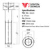 Size guide for the M6 x 35mm Socket Cap Head Screw, BZP Grade 12.9 DIN 912