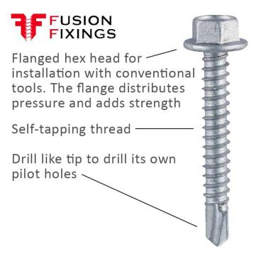 Hex Head Self-Drilling Tek Screws Hex Head Self-Drilling Tek Screws