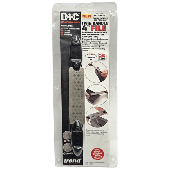 4 Inch Trend Twin Handle Diamond Cross Sharpening File (DC/F4T/FC) - Clearance