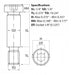 Size guide for the 10-24 UNC (1/4”) x 1/4”, Socket Shoulder Screw, Self-Colour, Grade 12.9, ANSI B18.3
