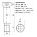 Size guide for the 5/16" UNC (3/8") x 5/8" Socket Shoulder Screw Self Colour