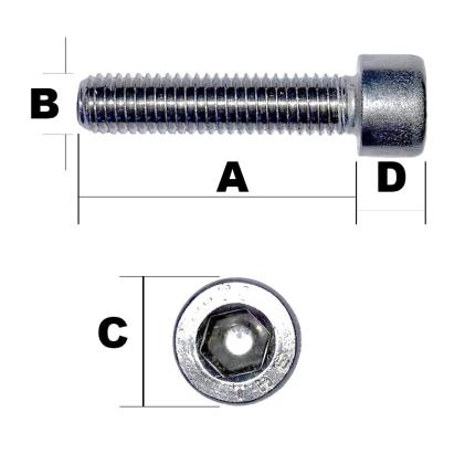 10-32 UNF x 2 3/4" Socket Cap Head Screw Self Colour 1936-1960