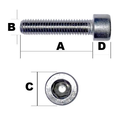 M12 x 35mm Low Cap Head Socket Screw Self Colour DIN 7984
