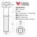 Size guide for the 5/16 UNC x 4 Inch Socket Cap Head Screw, A2 Stainless Steel (ASME B18.3)