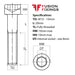Size guide for the M10 x 20mm Socket Cap Head Screw, BZP Grade 12.9 DIN 912