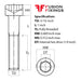 Size guide for 5/16 UNF x 1 Inch Socket Cap Head Screw, A2 Stainless Steel (ASME B18.3)