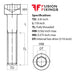 Size guide for 3/8 UNF x 7/8 Inch Socket Cap Head Screw, A2 Stainless Steel (ASME B18.3)