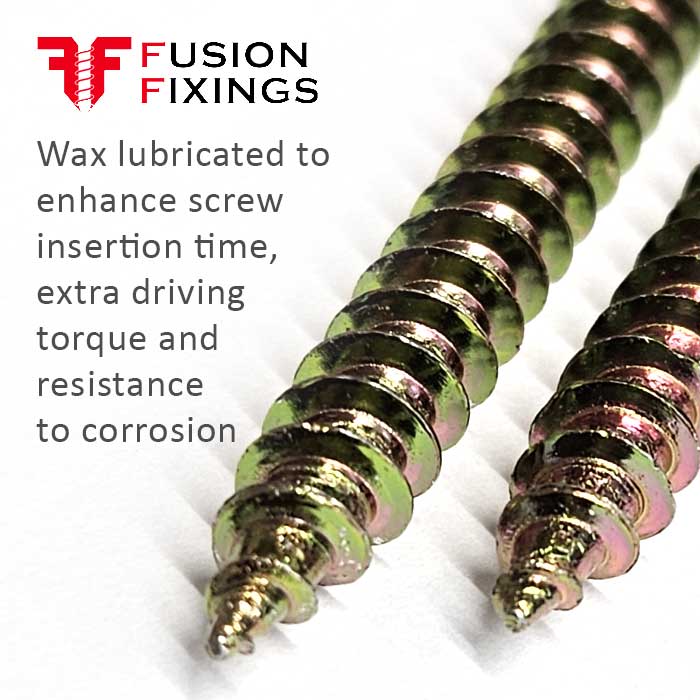 6 x 220mm Pozi Countersunk Timco Solo Chippy Wood Screws, Zinc & Yellow, Box of 100 (60220SOLOC)
