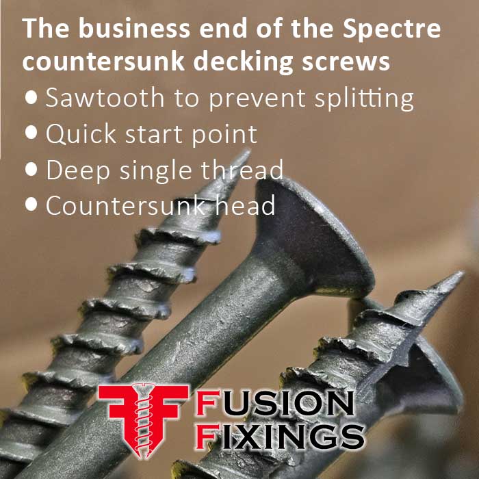 Spectre countersunk decking screws info image