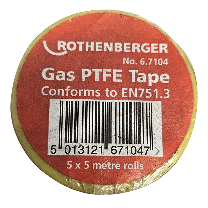 Rothenberger PTFE Gas Tape 30m, Pack of 5 (67104) - CLEARANCE