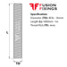 sIZE GUIDE FOR THE M36 x 1000mm Stainless Steel Threaded Bar (studding) from Fusion Fixings