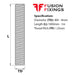 Size guide for the M8 x 1000mm Galvanised Threaded Bar, Grade 8.8 High Tensile Steel DIN 976-1
