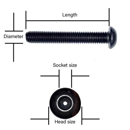 8-32 UNC x 5/8" Socket Button Screw Self Colour ASME B18.3