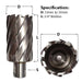 Information guide for 33 x 50mm Unibor Mag Drill bit, Long Series, 33L