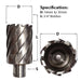 Information guide for 34 x 30mm Unibor Mag Drill bit, Short Series