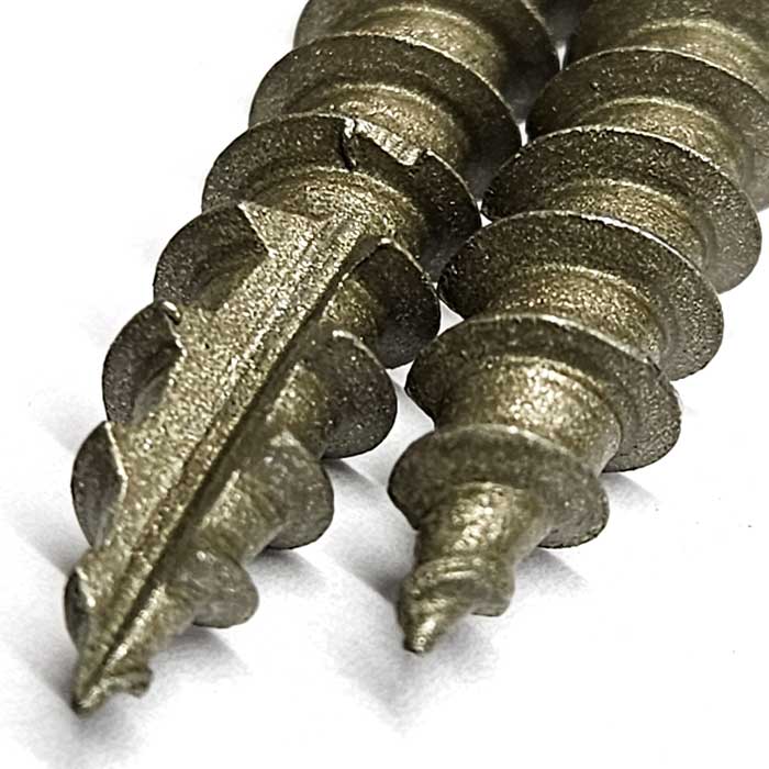 Detail image for the wafer head timber screws from Fusion Fixings showing the screw tip.