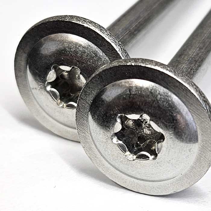 Stainless steel wafer head timber screws head detail image from Fusion Fixings