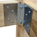Decking Frame Corner Support Bracket Kit installtion image showing the bracket in situ