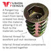 Information image for the M5 x 13mm Type D Flanged Threaded Insert Nut (5mm key) Zinc Plated